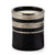 DERUTA MILANO: Candle Black with Hand Painted Pure Platinum Stripes - artisticaitalian.com