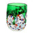 MURANO CANDLE: Authentic Murano Glass Tumbler in GREEN Murrina Style (15 Oz.) - artisticaitalian.com