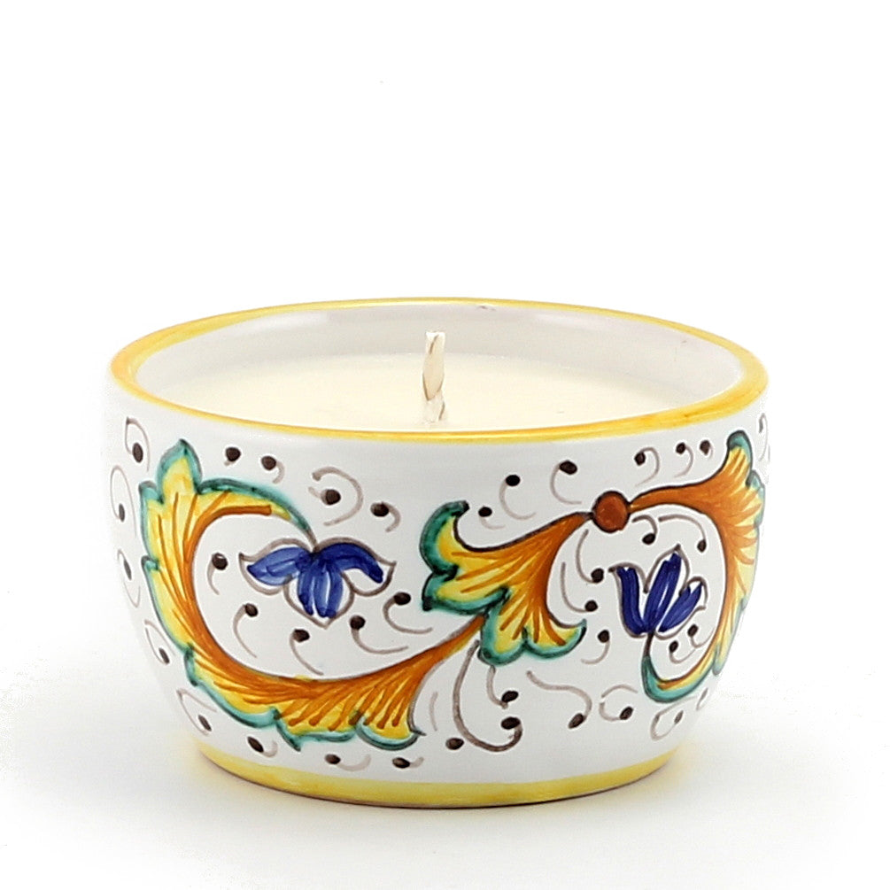 DERUTA CANDLES: Jar Candle with lid ~ Perugino Design - artisticaitalian.com