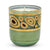 CRYSTAL CANDLES: Regalia Design candle with 14 Carats Gold finish Aqua Green glass ~ (10 Oz) - artisticaitalian.com