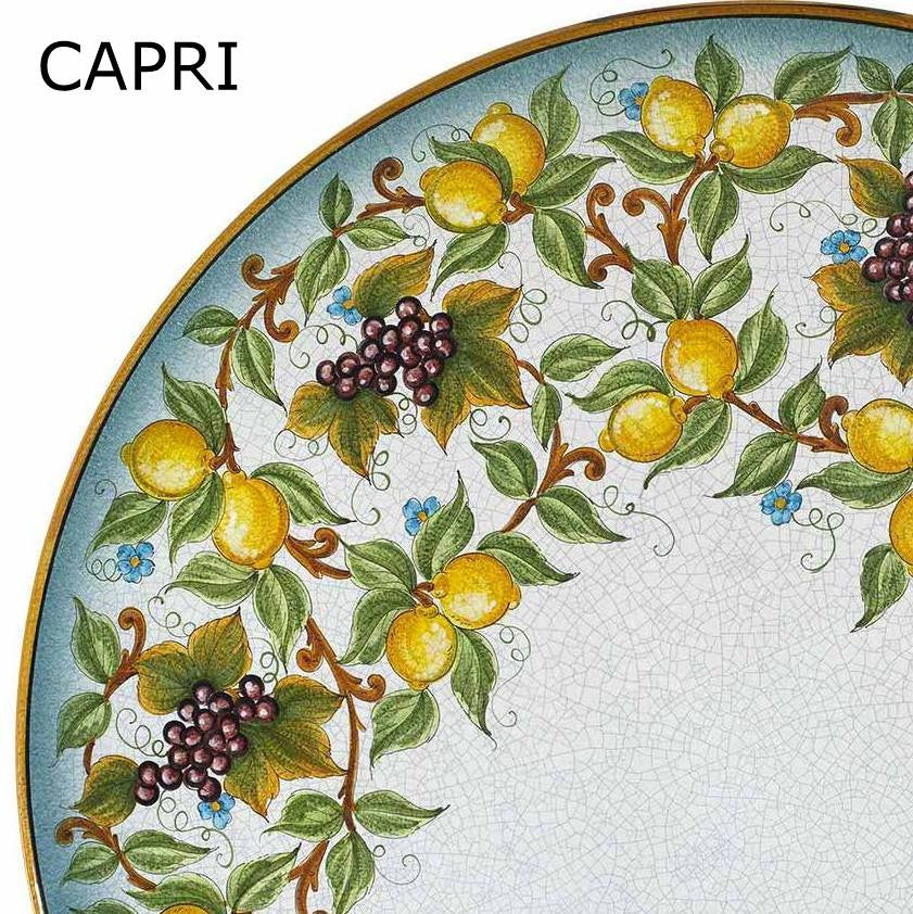 LAZY SUSAN: Ceramic-Stone Rotating Lazy Susan 20" Diam. in Deruta, Italy. - artisticaitalian.com