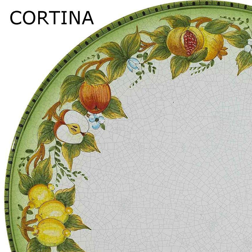 COCKTAIL HIGH TABLE ROUND: Ceramic-Stone top on iron base (28" Diam. x 41" High.) in Deruta, Italy. - artisticaitalian.com