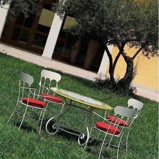 CERAMIC STONE TABLE + IRON BASE: CORTINA Design - Hand Painted in Deruta, Italy. - artisticaitalian.com