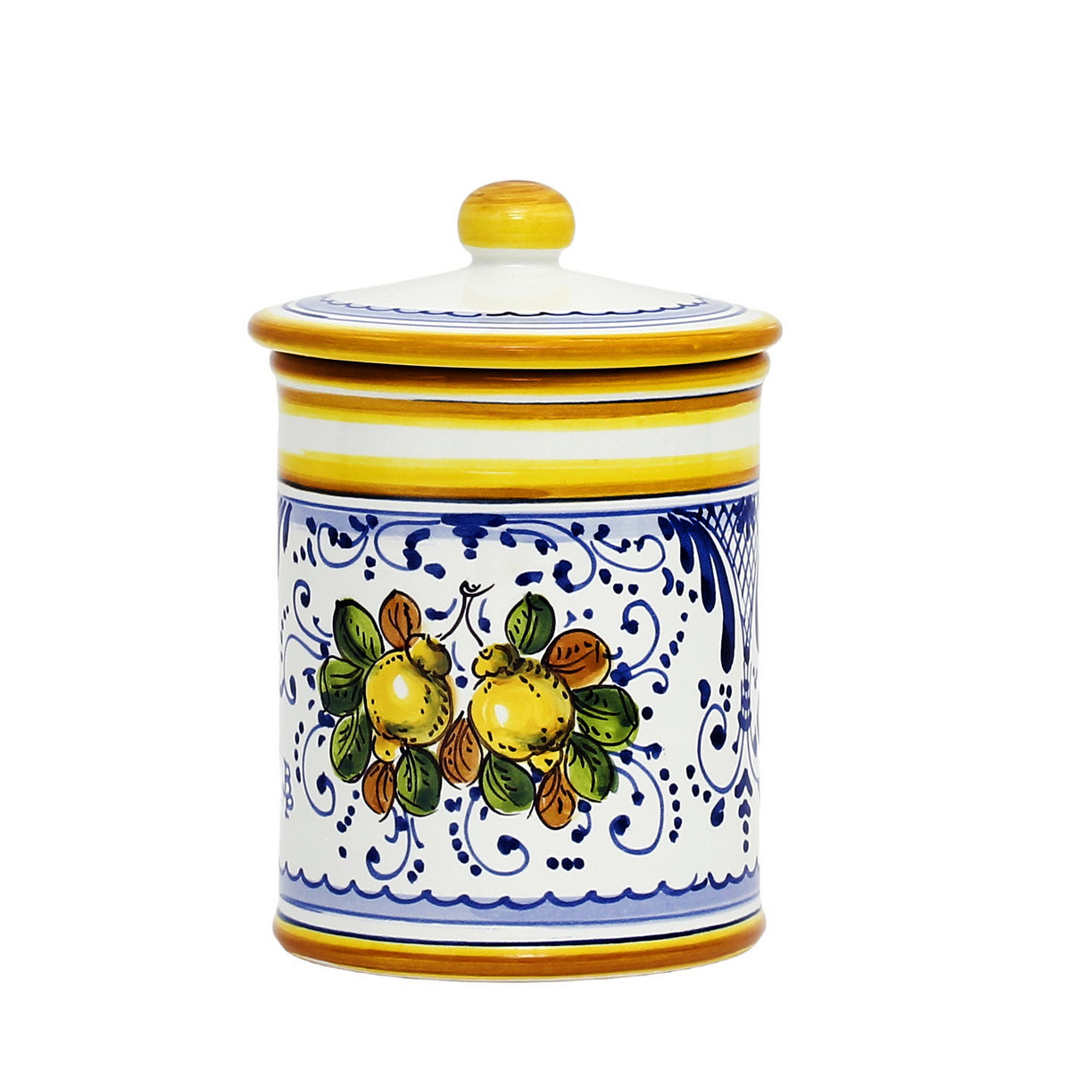 LIMONCINI: Tuscan Canister 'ZUCCHERO' (Sugar) lemon design - artisticaitalian.com