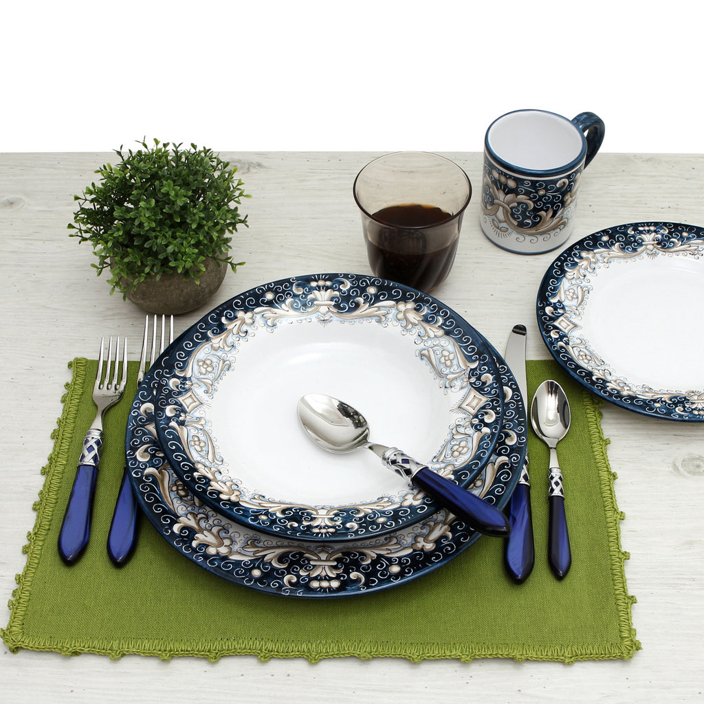 DERUTA COLORI: Salad Plate - BLUE ANTICO - artisticaitalian.com