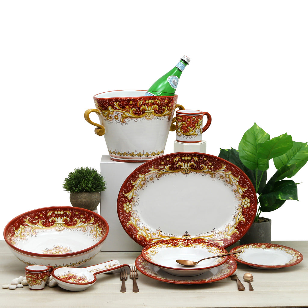 DERUTA COLORI: Dinner Plate - CORAL RED - artisticaitalian.com