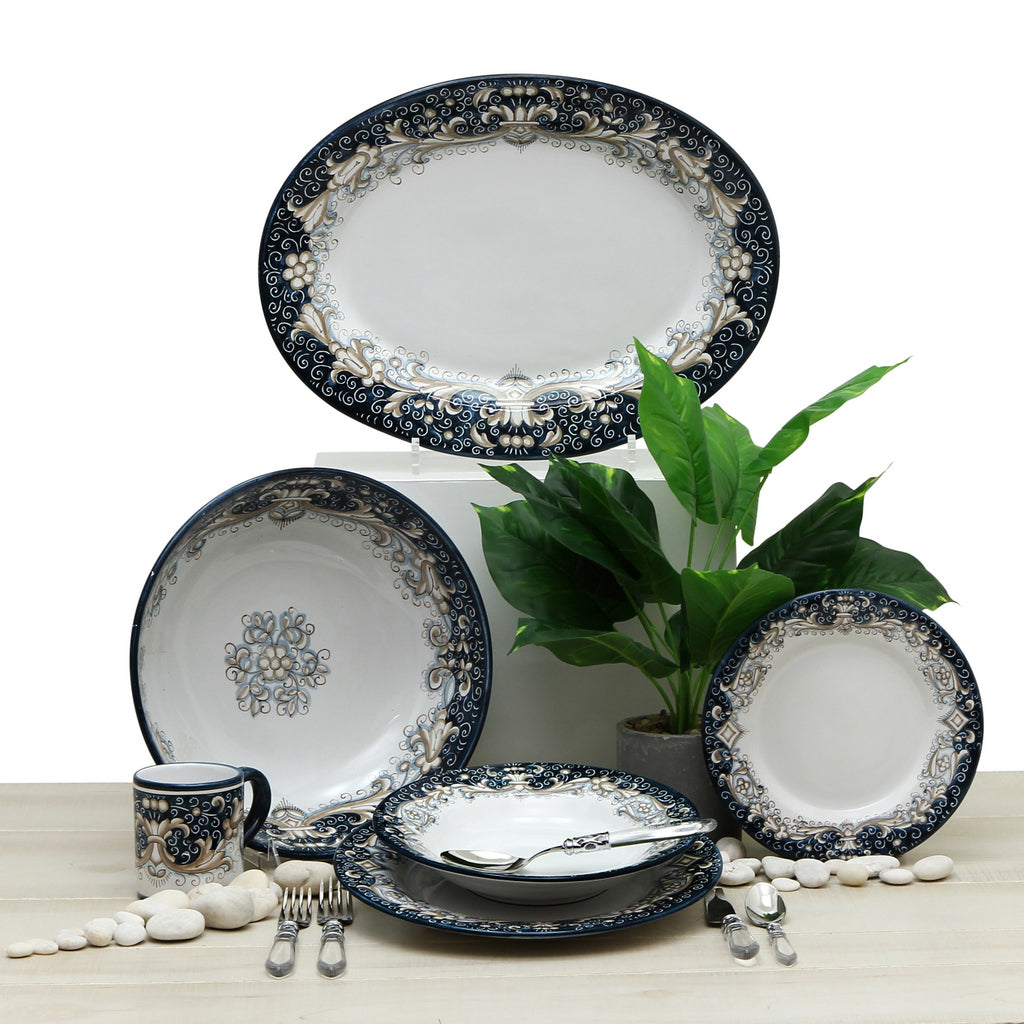 DERUTA COLORI: Oval Platter - BLUE ANTICO - artisticaitalian.com