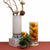 DERUTA BELLA VETRO: Cylindrical Glass Vase on ceramic base PERUGINO design - BLACK Glass - artisticaitalian.com