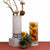 DERUTA BELLA VETRO: Cylindrical Glass Vase on ceramic base RICCO DERUTA design - WHITE Glass - artisticaitalian.com