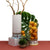 DERUTA BELLA VETRO: Cylindrical Glass Vase on ceramic base PERUGINO design - WHITE Glass - artisticaitalian.com