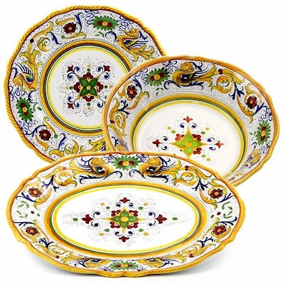 RAFFAELLESCO DELUXE: Serving Set Charger + Salad Pasta Bowl + Oval Platter - artisticaitalian.com