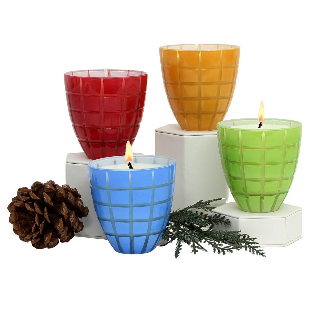 CRYSTAL CANDLES: Finestra Scents of the Season Assorted Glass Tumblers - SET OF 4 - artisticaitalian.com