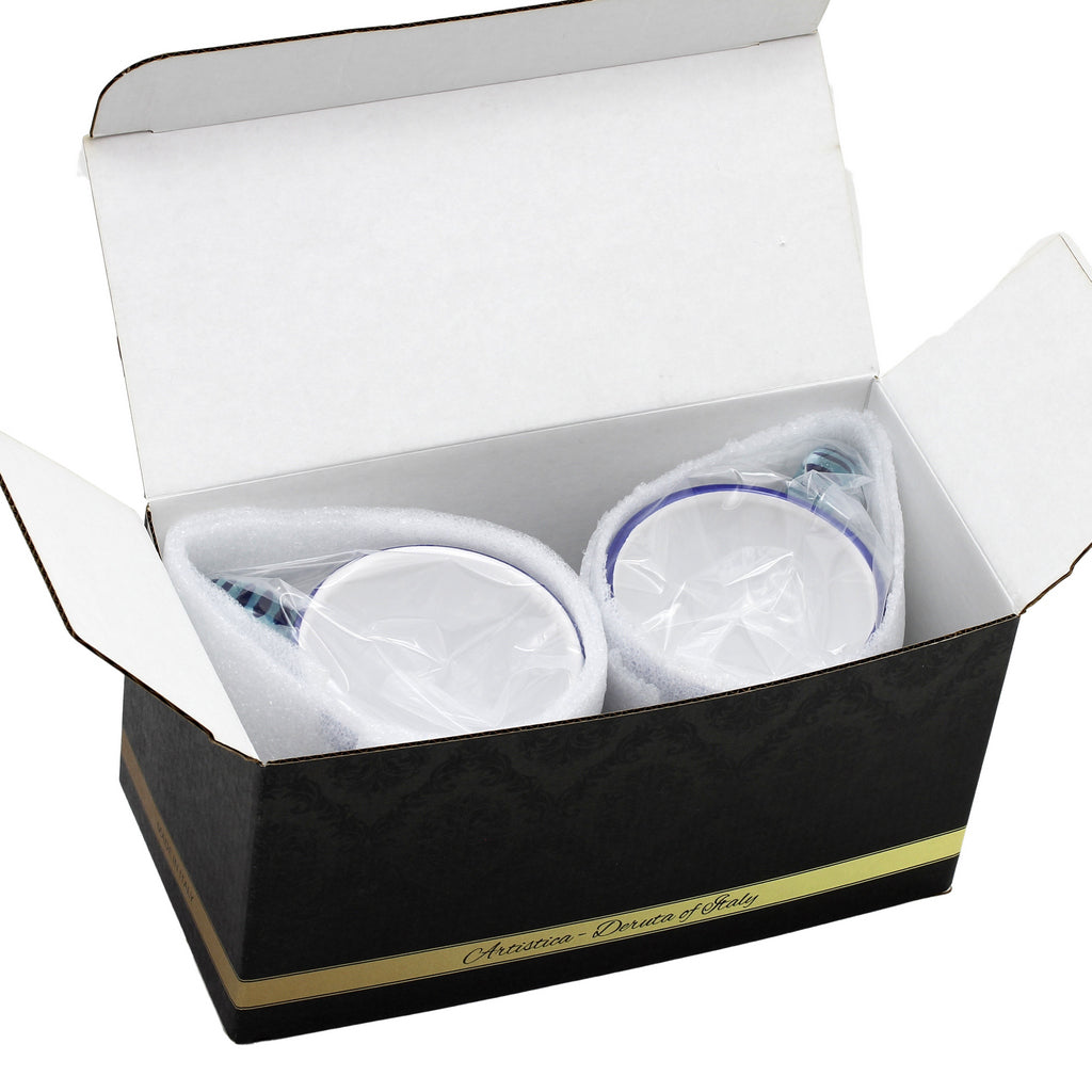 GIFT BOX: With two Deruta Mugs - RAFFAELLESCO Lite Design - artisticaitalian.com