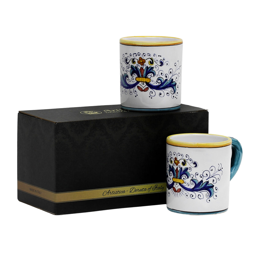 GIFT BOX: With two Deruta Mugs - RICCO DERUTA Lite Design - artisticaitalian.com