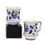 GIFT BOX: With two Deruta Mugs - ORVIETO BLUE ROOSTER Concave Design - artisticaitalian.com