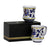 GIFT BOX: With two Deruta Mugs - ORVIETO BLUE ROOSTER Concave Design - artisticaitalian.com