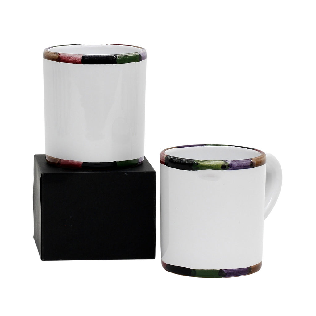 GIFT BOX: With two Deruta Mugs - CIRCO-BELLO Design - artisticaitalian.com