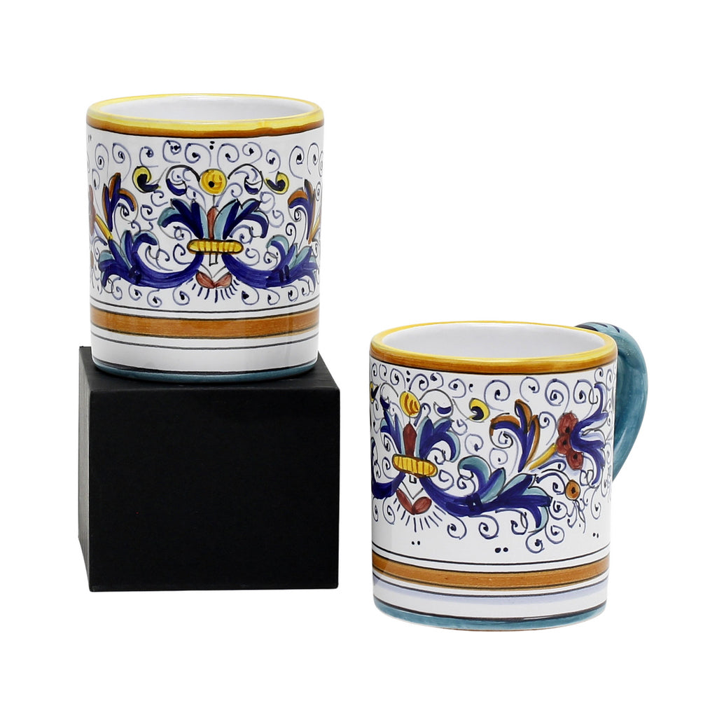 GIFT BOX: With two Deruta Mugs - RICCO DERUTA Design - artisticaitalian.com