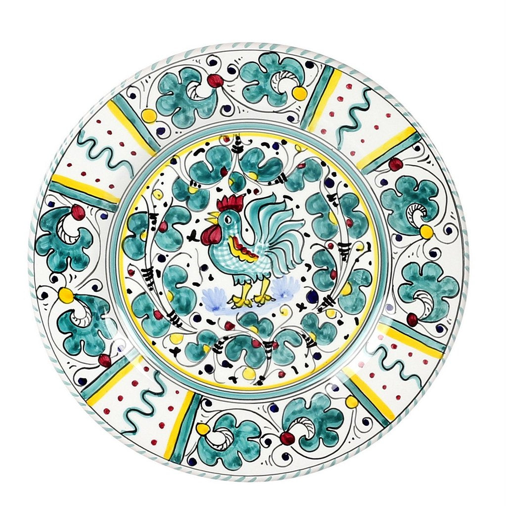 ORVIETO GREEN ROOSTER: Salad Plate - artisticaitalian.com