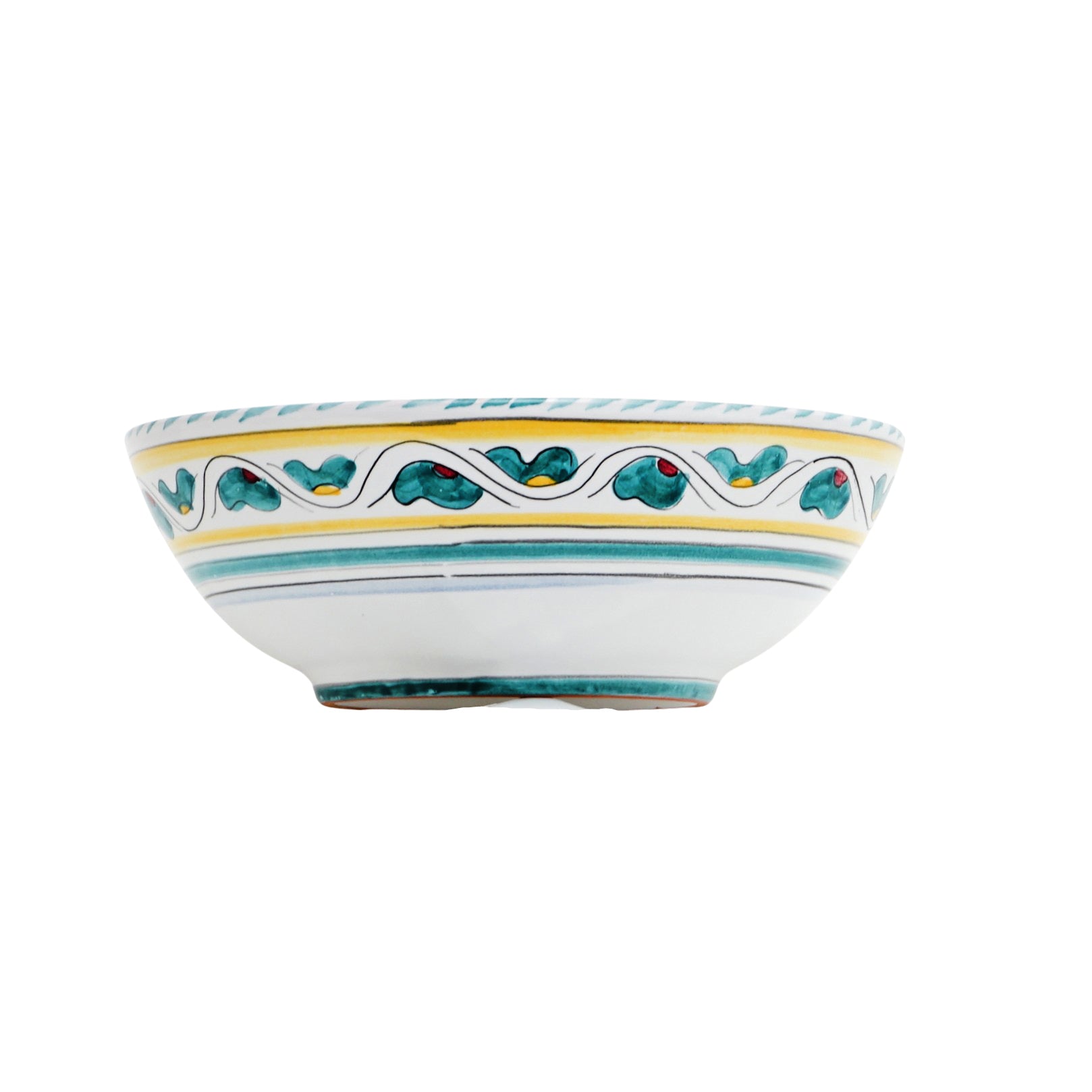 ORVIETO GREEN ROOSTER: Salad Bowl (Medium) - artisticaitalian.com