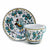 ORVIETO GREEN ROOSTER: Espresso cup and Saucer - artisticaitalian.com