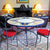 CERAMIC STONE TABLE + IRON BASE: GUBBIO Design^ - Hand Painted in Deruta, Italy. - artisticaitalian.com