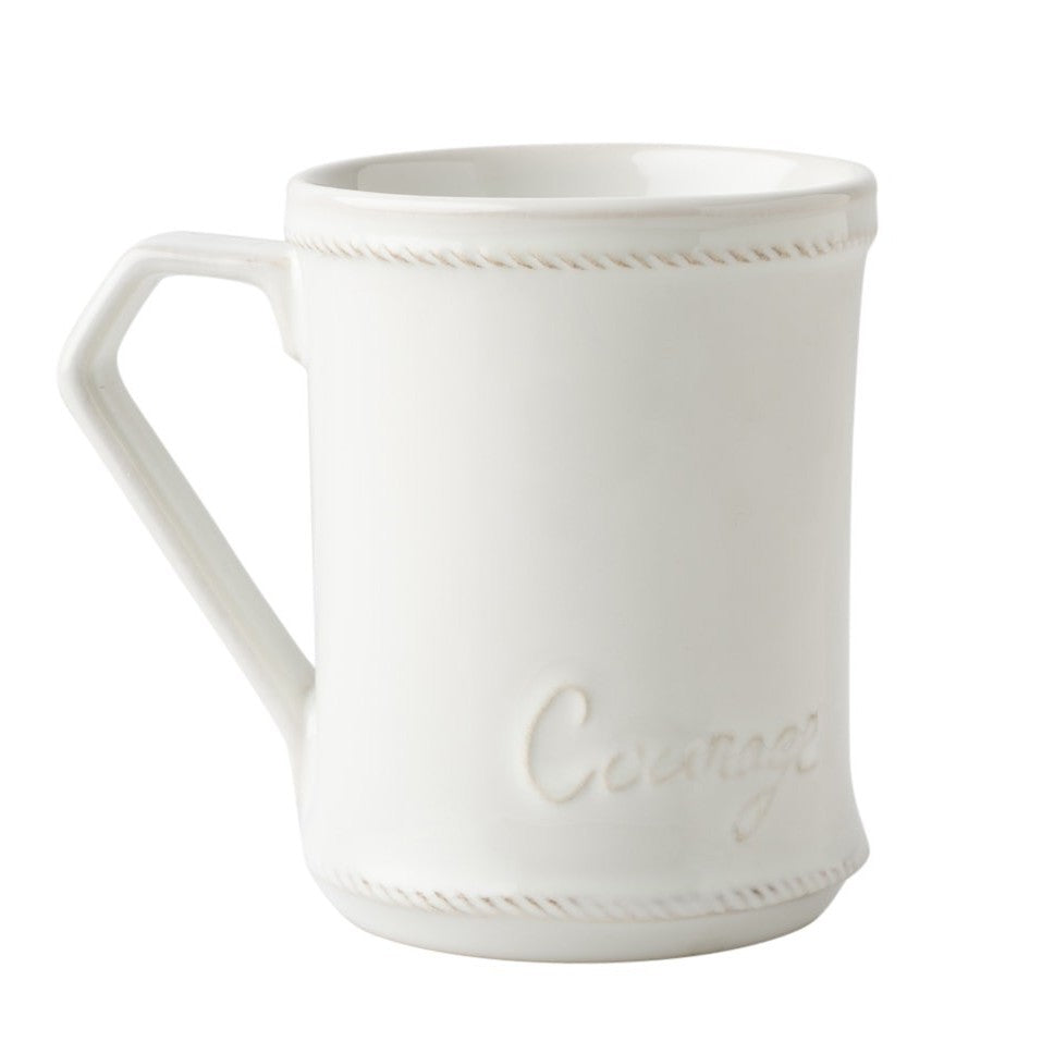 JULISKA: Berry & Thread Whitewash Cupfull of Courage Mug - artisticaitalian.com