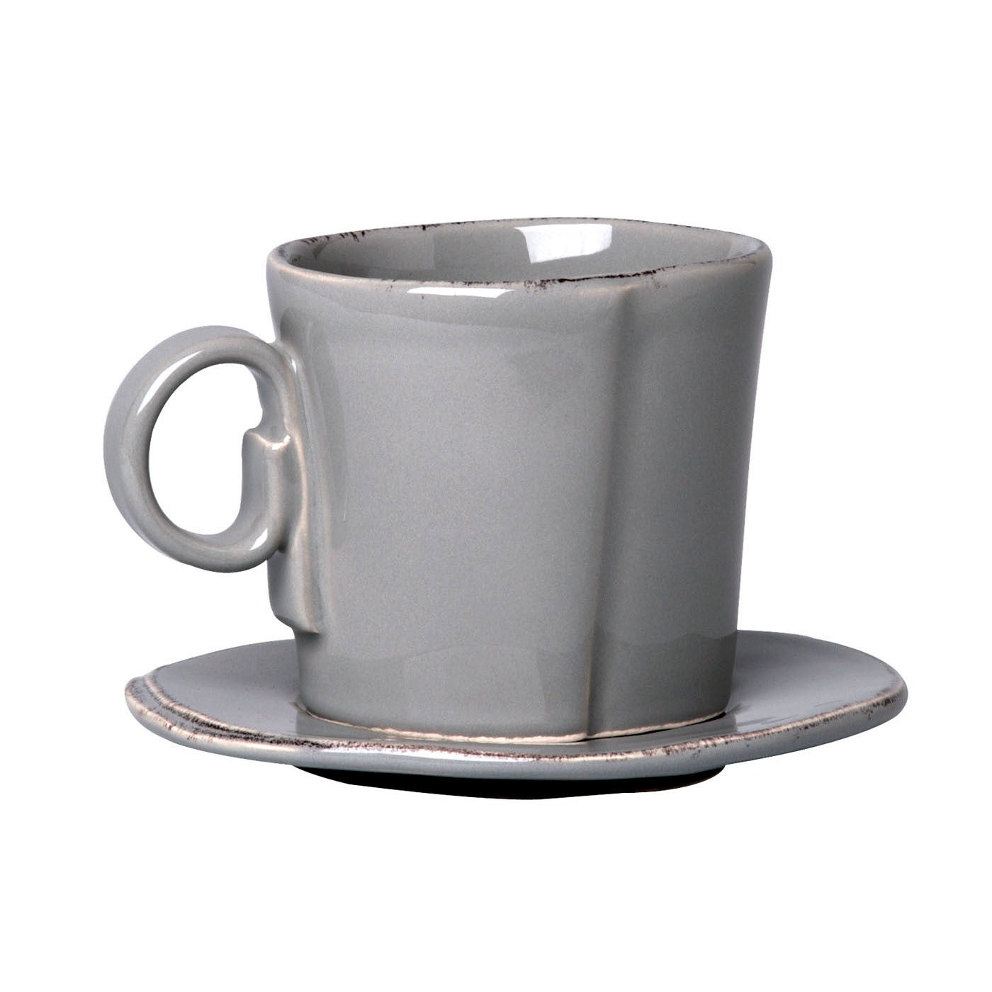 VIETRI: Lastra Gray Espresso Cup and Saucer - artisticaitalian.com