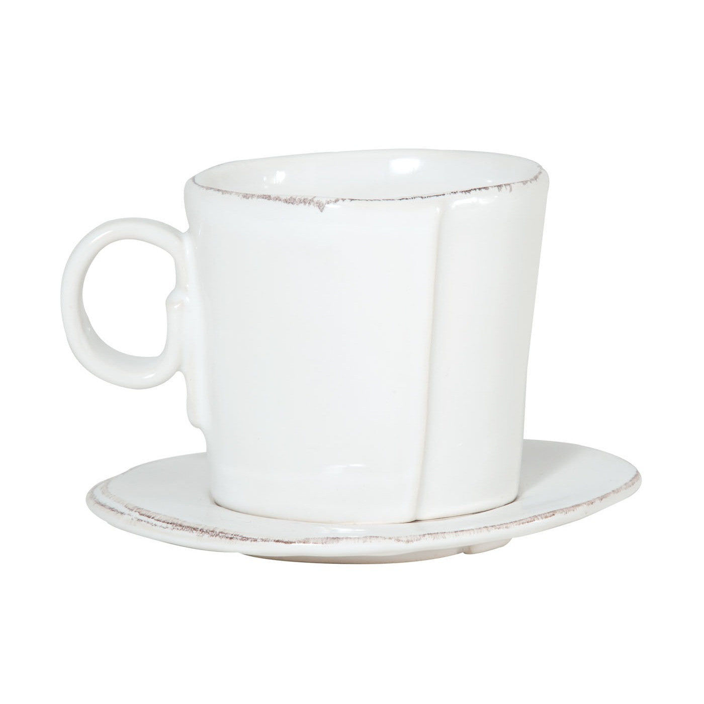 VIETRI: Lastra White Espresso Cup and Saucer - artisticaitalian.com