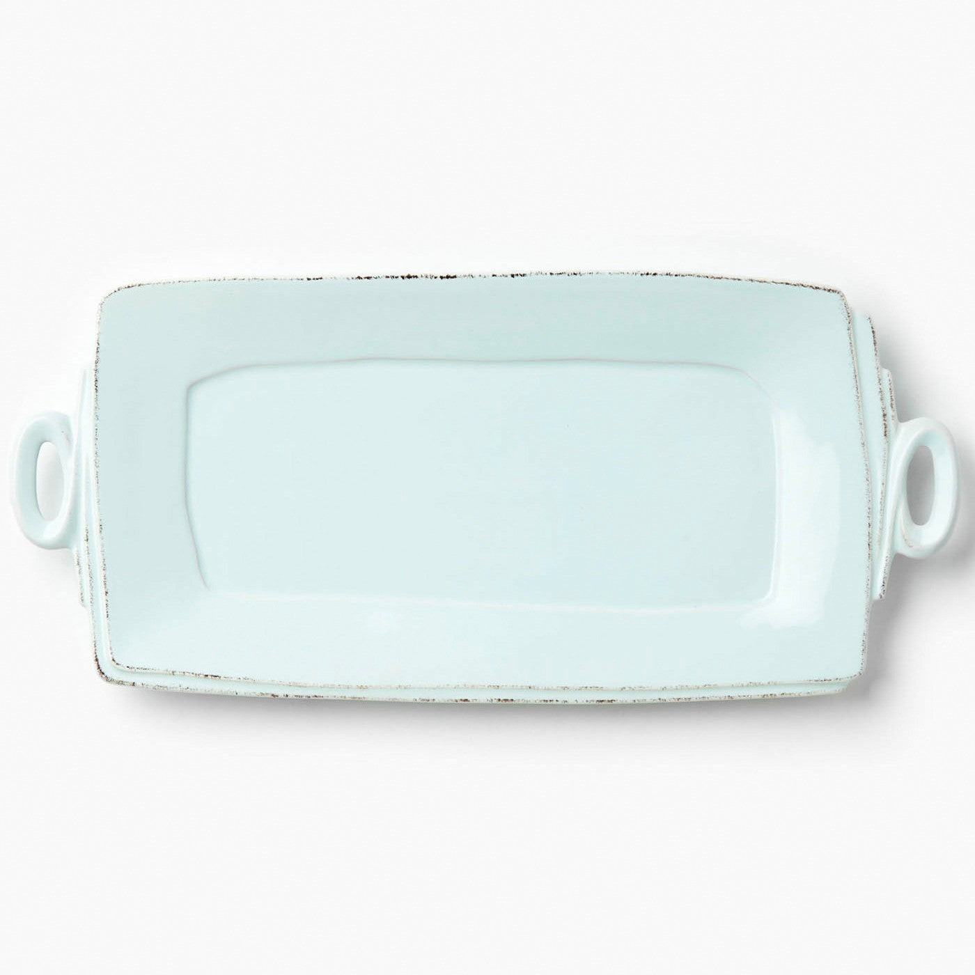 VIETRI: Lastra Aqua Handled Rectangular Platter - artisticaitalian.com