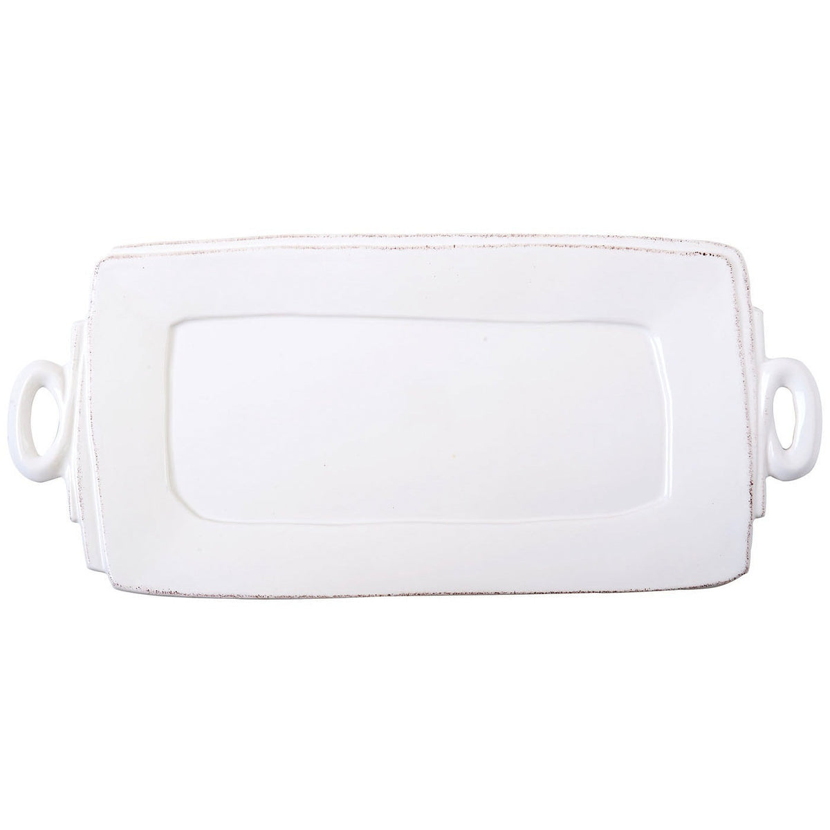 VIETRI: Lastra White Handled Rectangular Platter - artisticaitalian.com