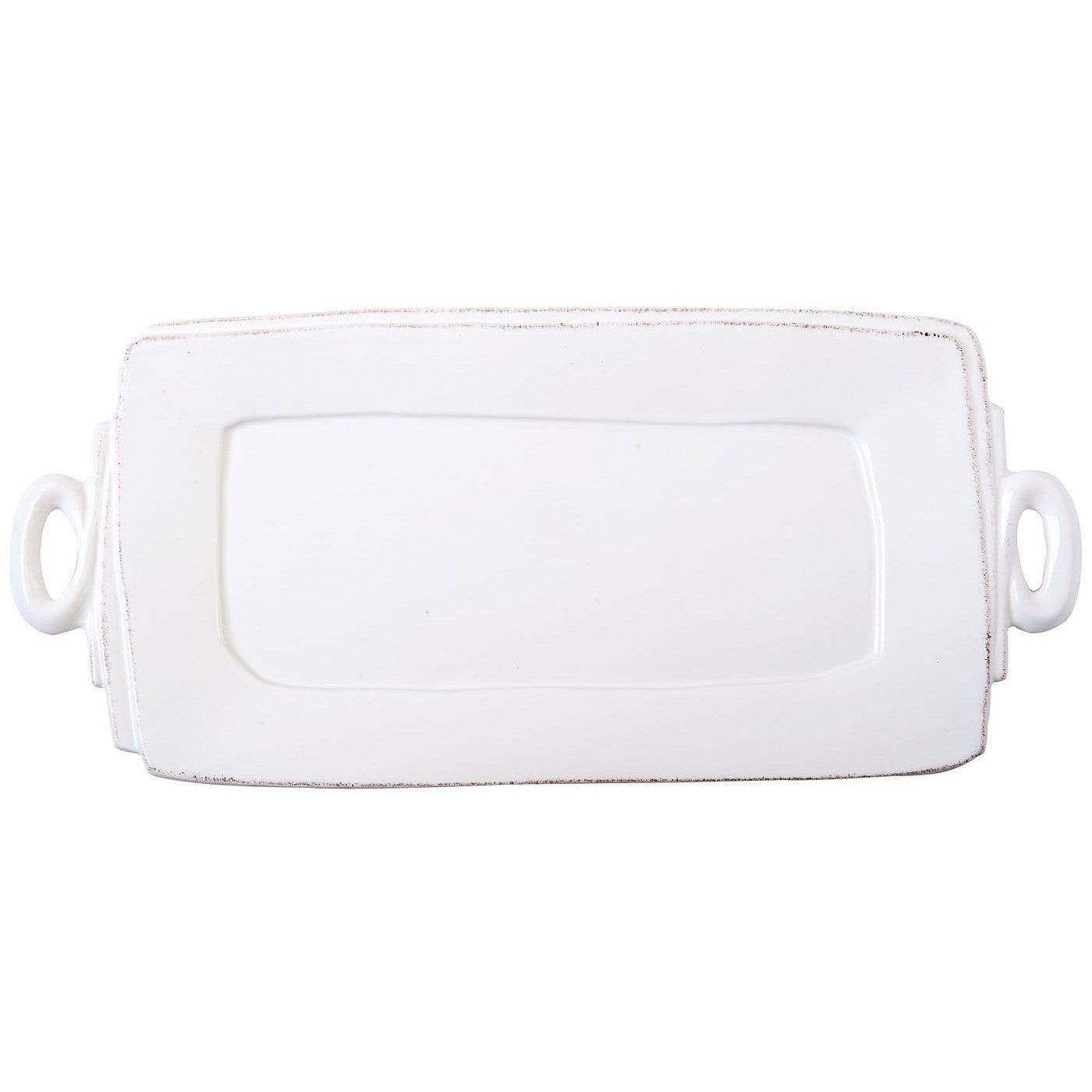 VIETRI: Lastra White Handled Rectangular Platter - artisticaitalian.com