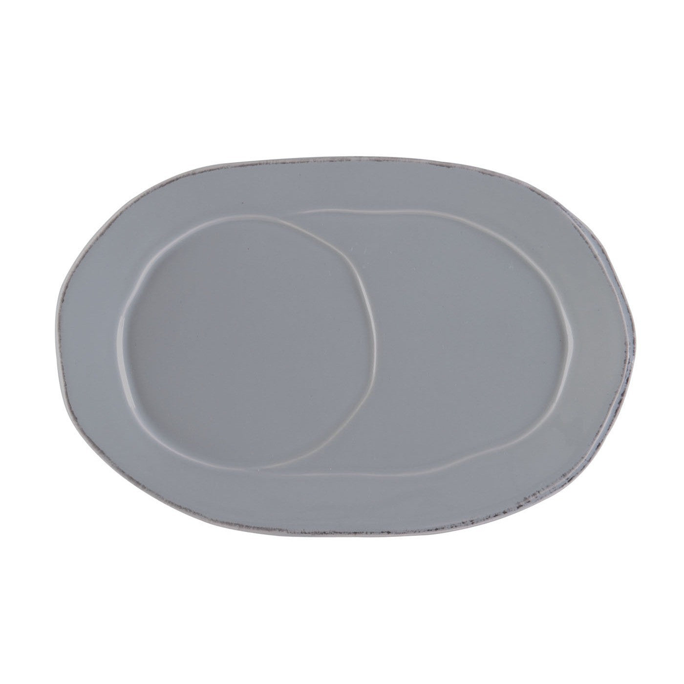 VIETRI: Lastra Gray Oval Tray - artisticaitalian.com