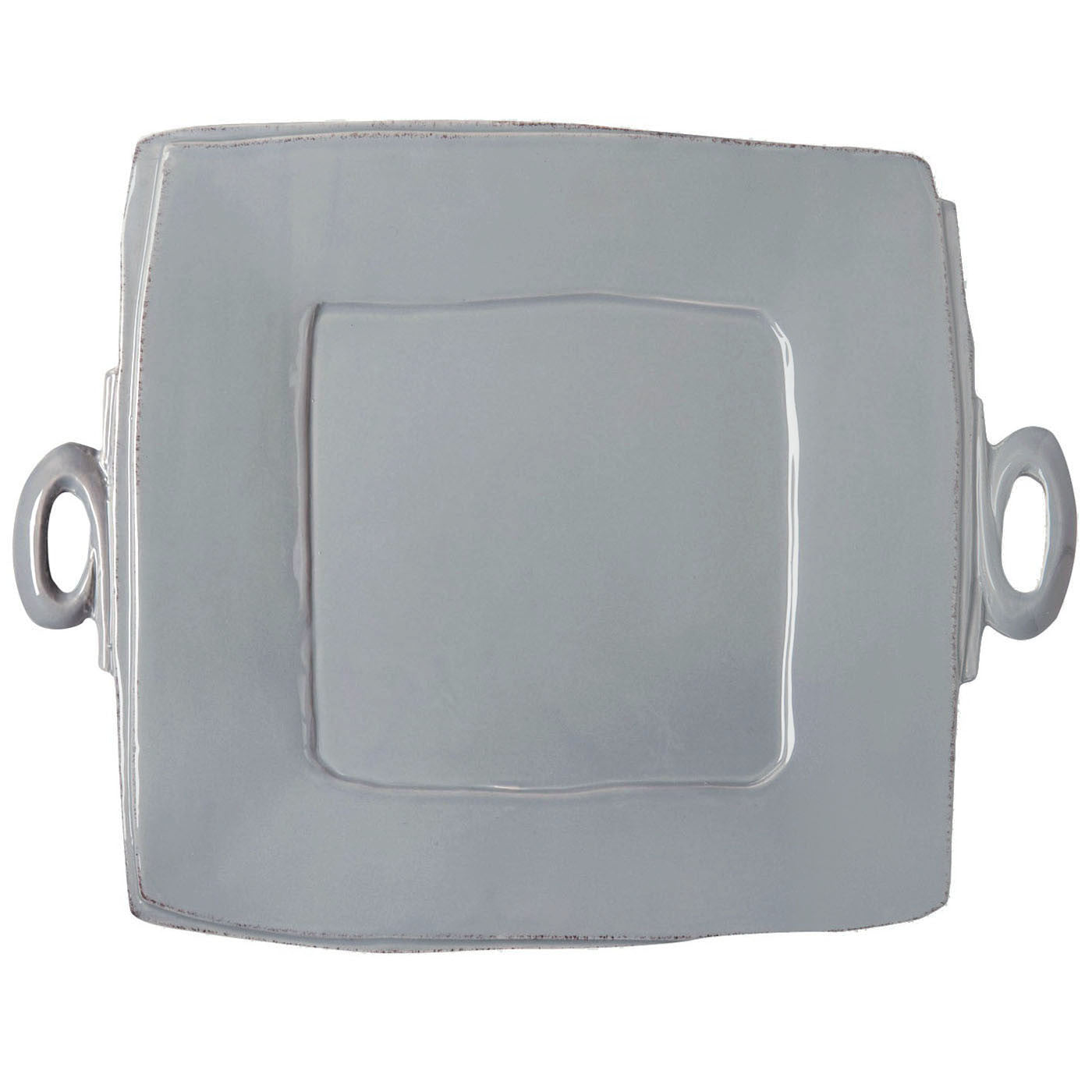 VIETRI: Lastra Gray Handled Square Platter - artisticaitalian.com