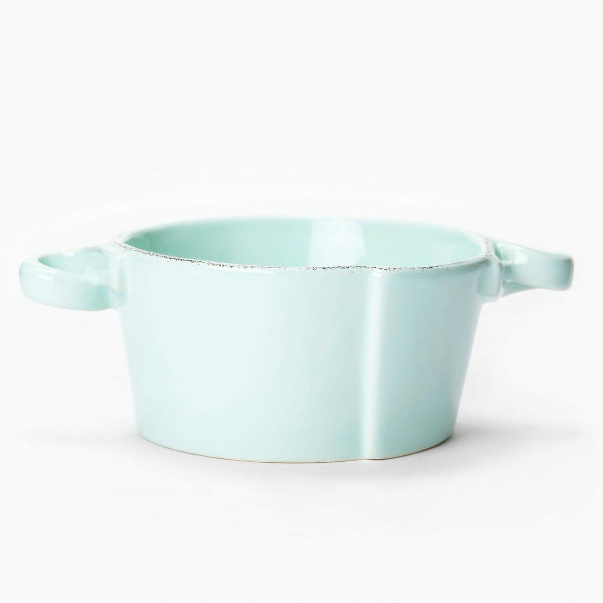 VIETRI: Lastra Aqua Small Handled Bowl - artisticaitalian.com