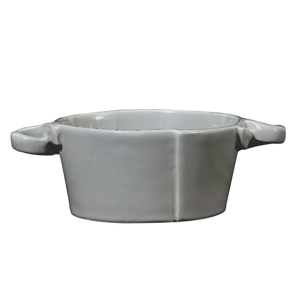 VIETRI: Lastra Gray Small Handled Bowl - artisticaitalian.com