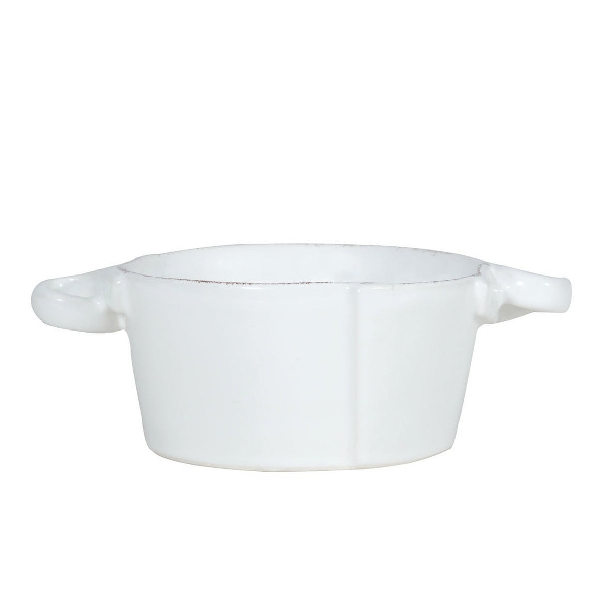 VIETRI: Lastra White Small Handled Bowl - artisticaitalian.com