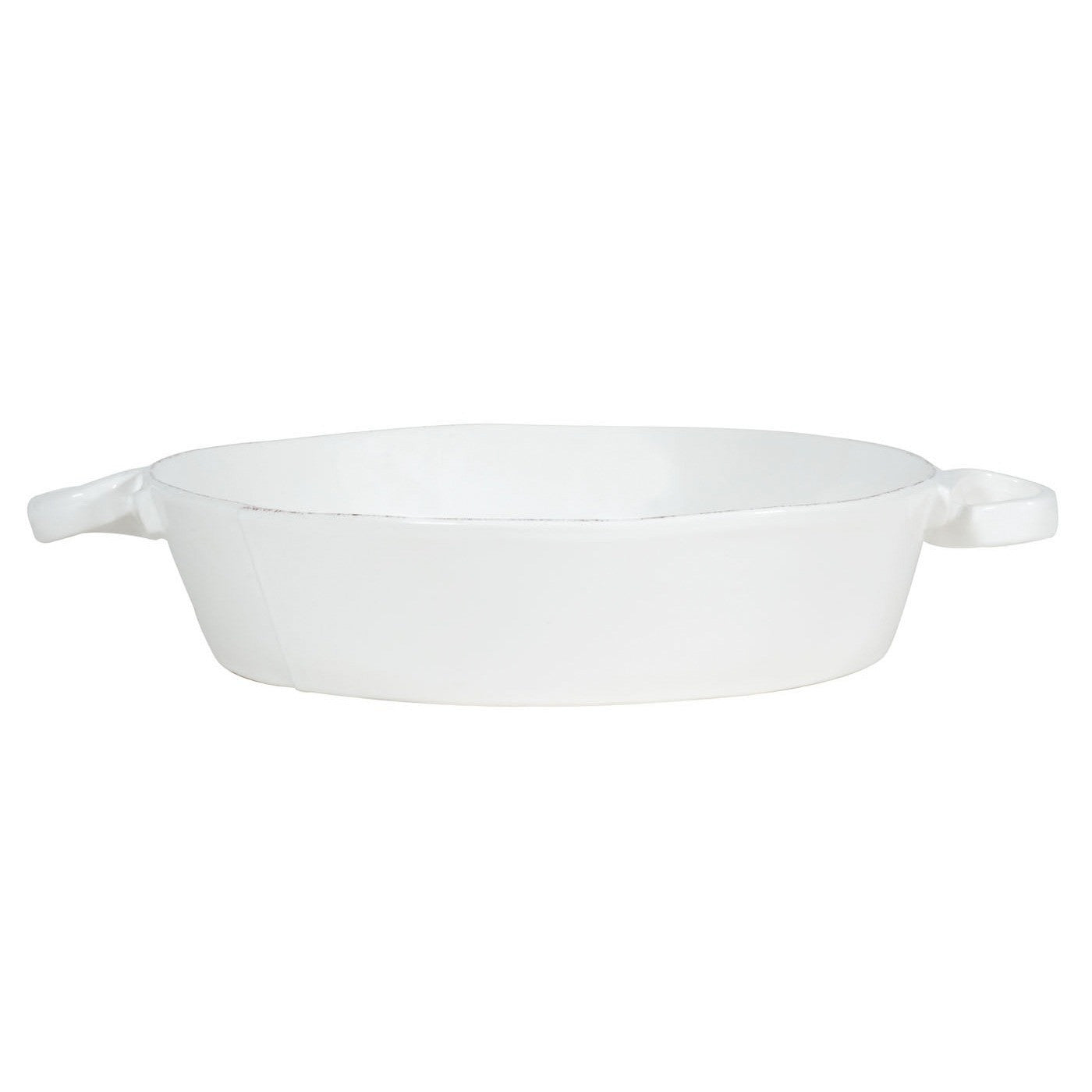 VIETRI: Lastra White Handled Round Baker - artisticaitalian.com