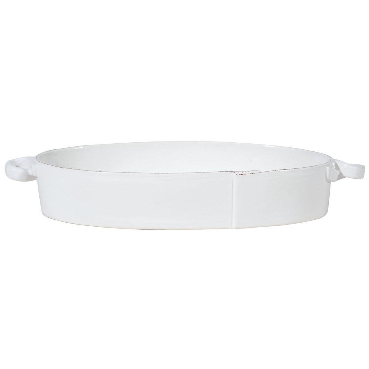 VIETRI: Lastra White Handled Oval Baker - artisticaitalian.com