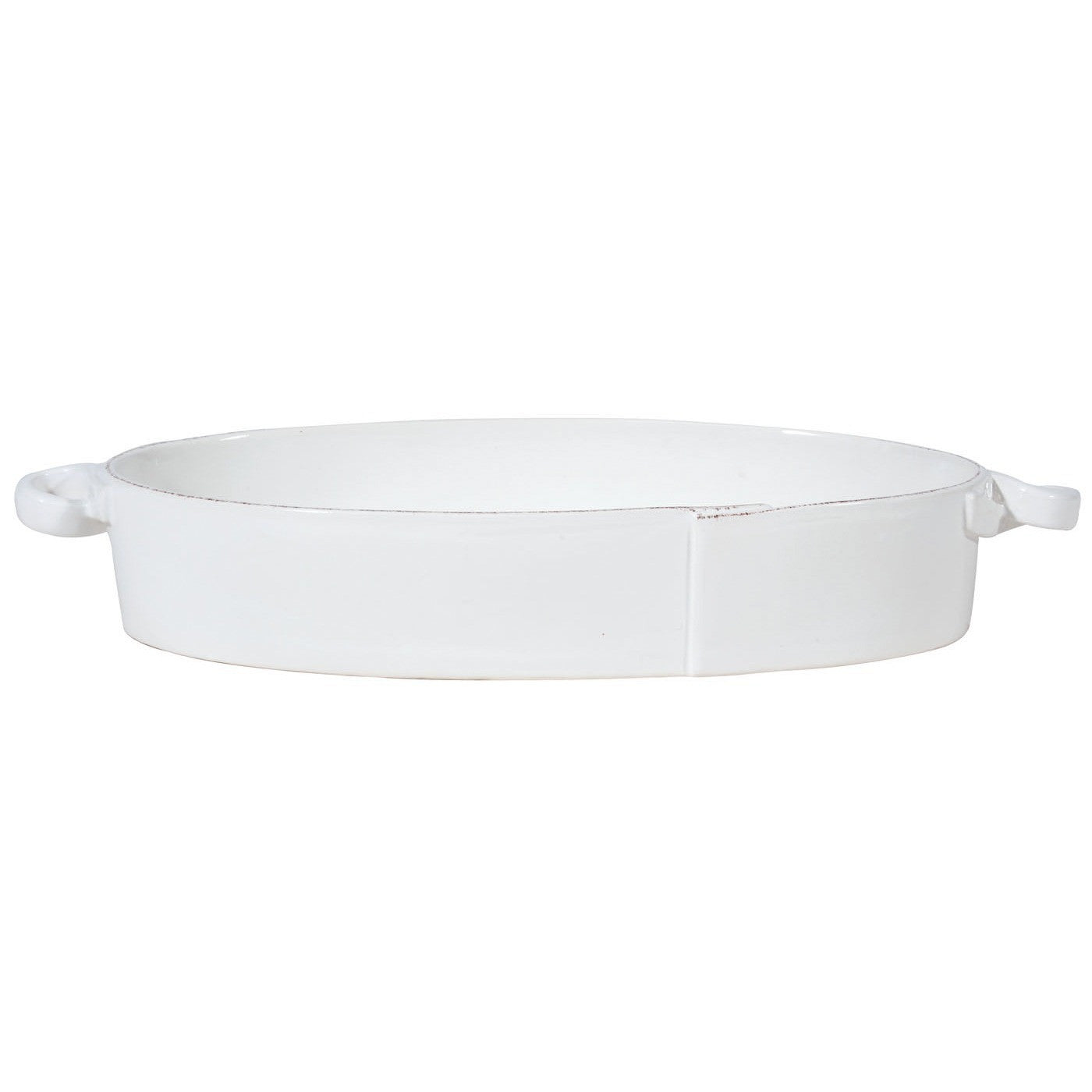 VIETRI: Lastra White Handled Oval Baker - artisticaitalian.com