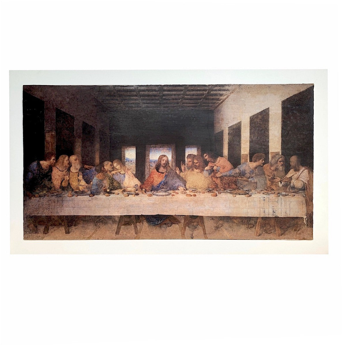 AFFRESCO: Large framed  Leonardo da Vinci&#39;s &#39;The Last Supper&#39; frescoes masterful reproduction! - artisticaitalian.com