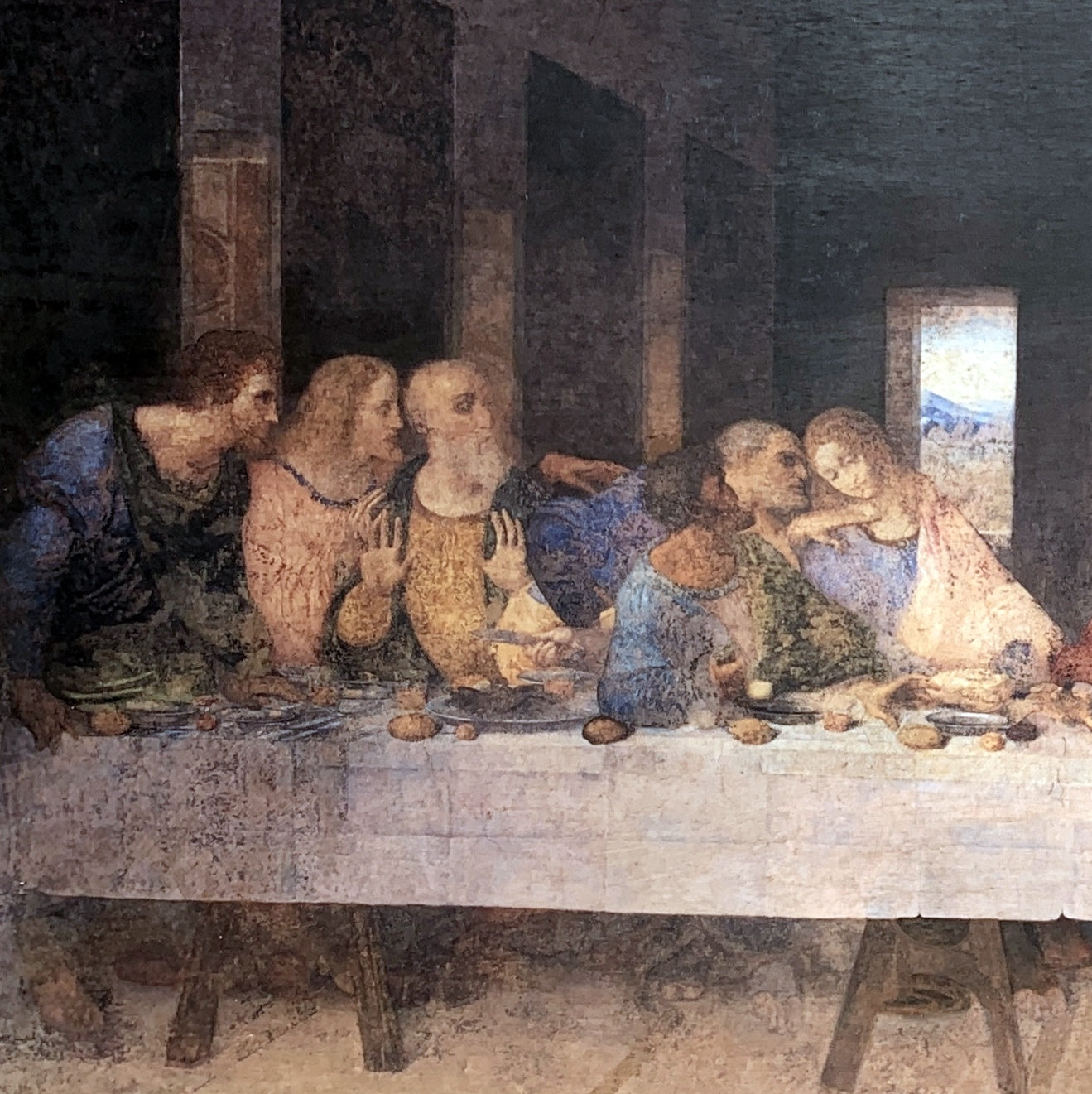 AFFRESCO: Large framed  Leonardo da Vinci's 'The Last Supper' frescoes masterful reproduction! - artisticaitalian.com