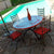 CERAMIC STONE TABLE + IRON BASE: LOS ANGELES Design - Hand Painted in Deruta, Italy. - artisticaitalian.com