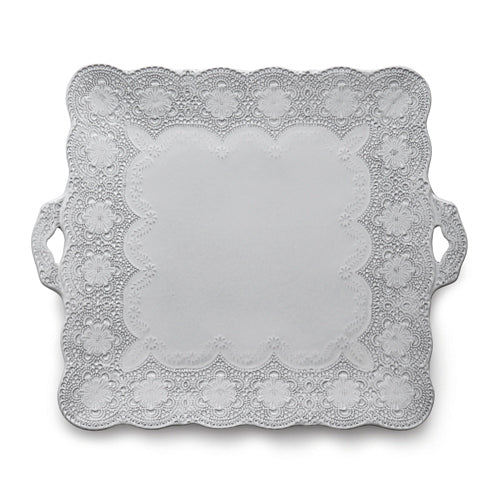 ARTE ITALICA: Merletto White Square Platter - artisticaitalian.com