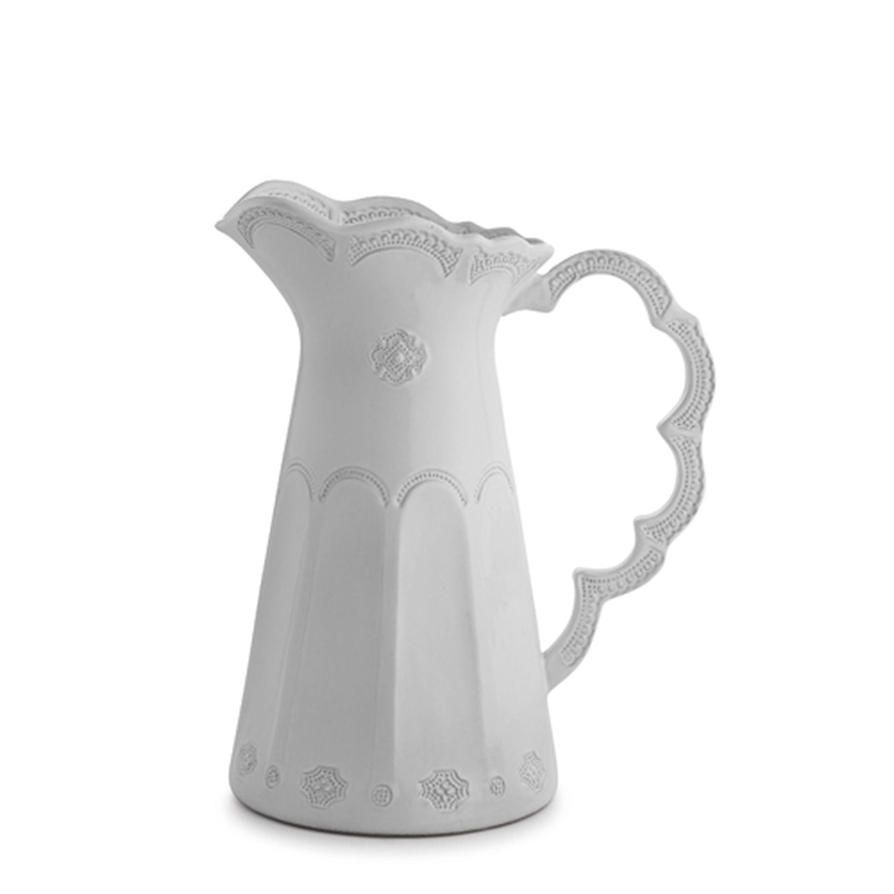 ARTE ITALICA: Merletto White Scalloped Pitcher - artisticaitalian.com