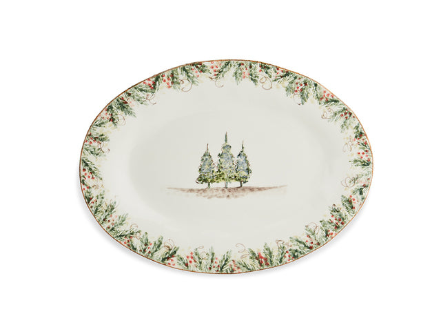 ARTE ITALICA: Natale Medium Oval Platter - artisticaitalian.com