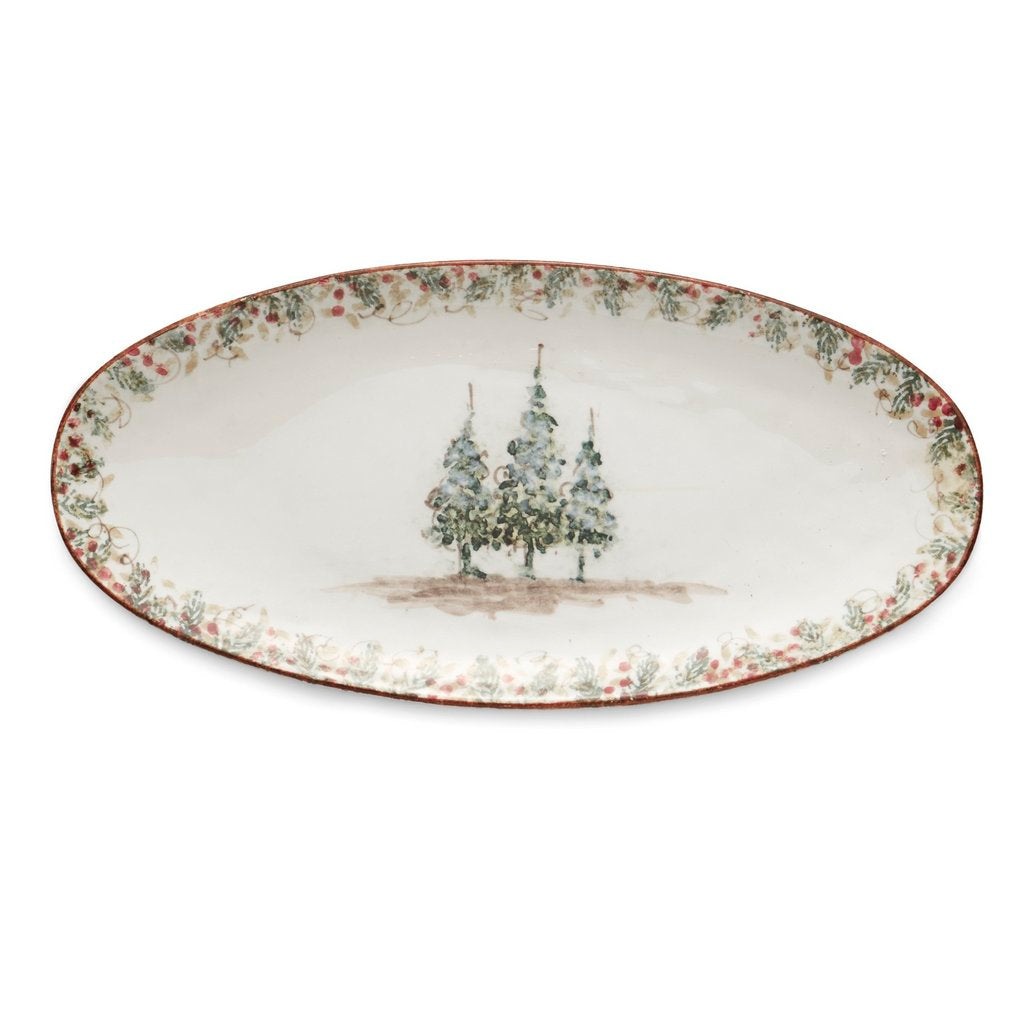 ARTE ITALICA: Natale Long Oval Platter - artisticaitalian.com