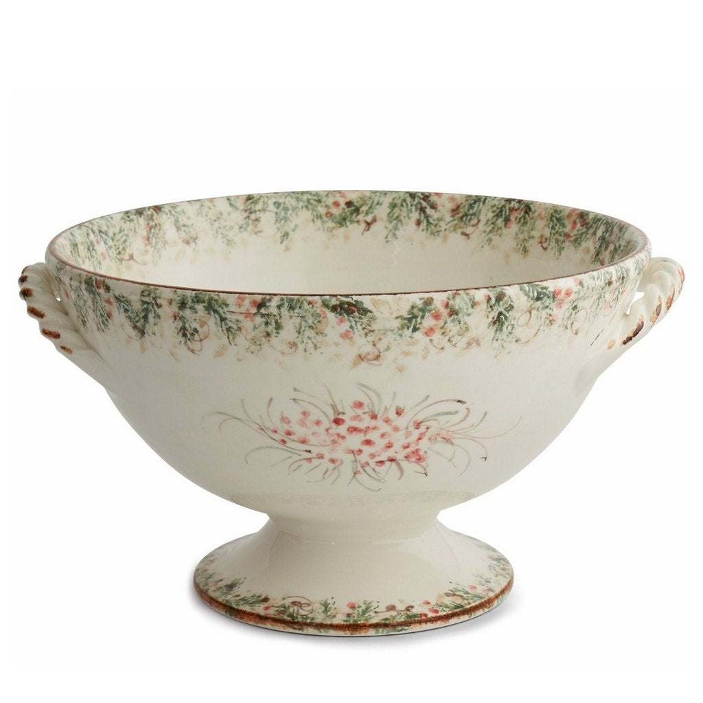 ARTE ITALICA: Natale Footed Bowl with Handles - artisticaitalian.com