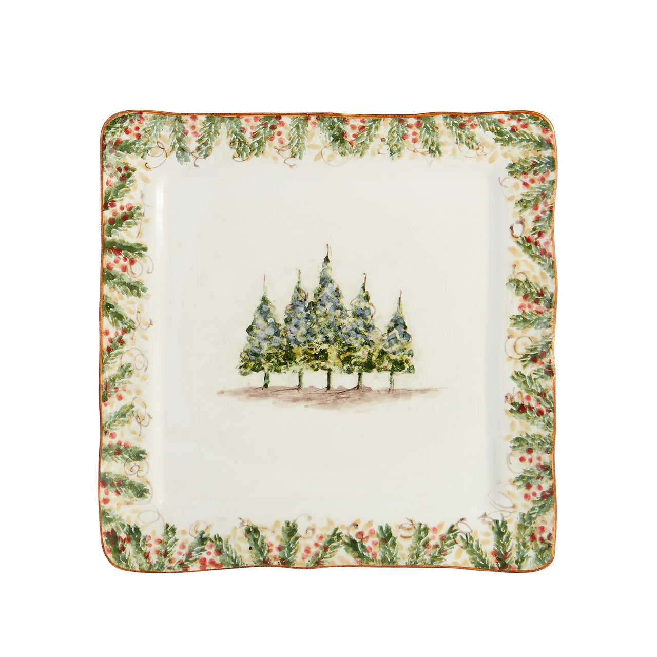 ARTE ITALICA: Natale Square Signed Platter - artisticaitalian.com