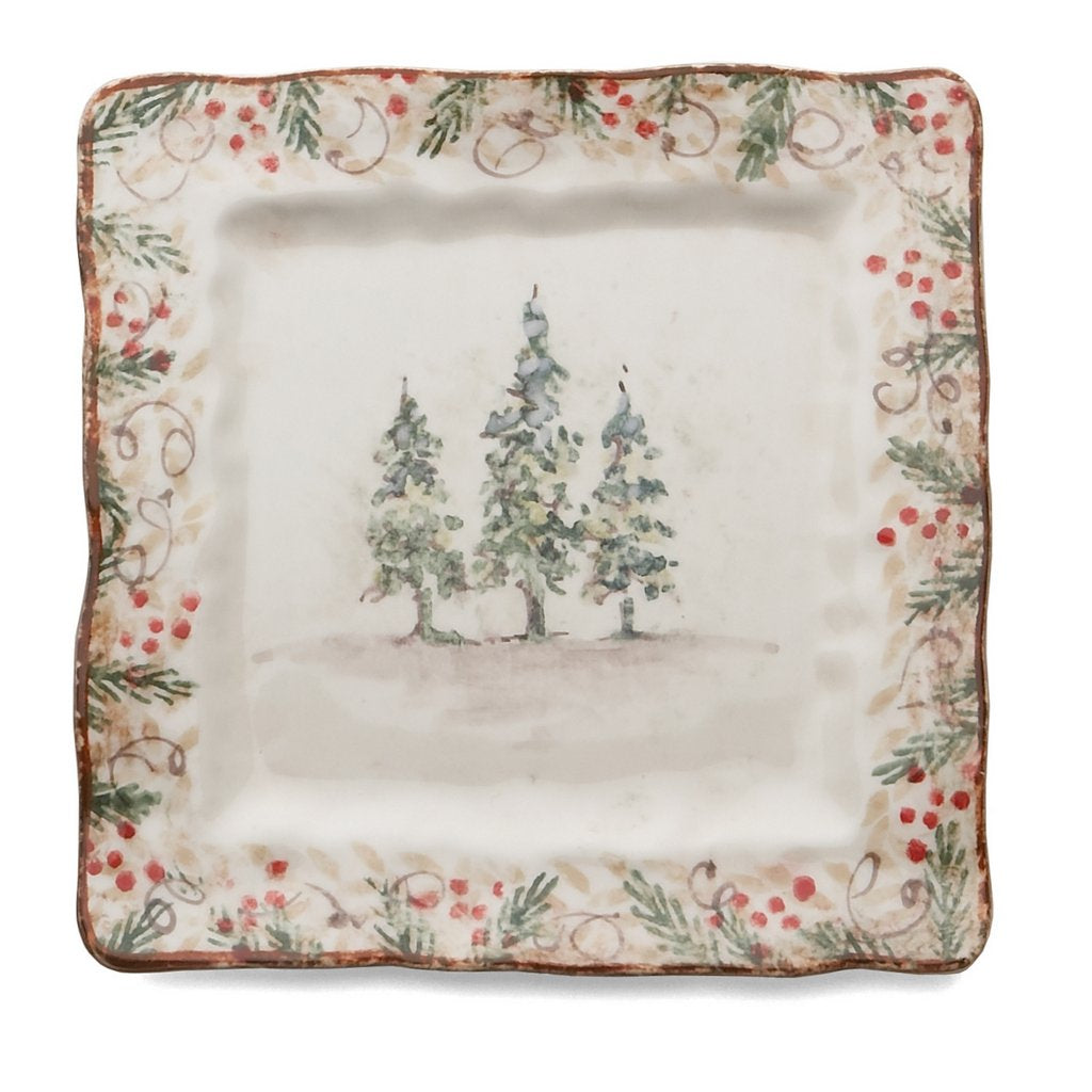 ARTE ITALICA: Natale Small Square Plate - artisticaitalian.com